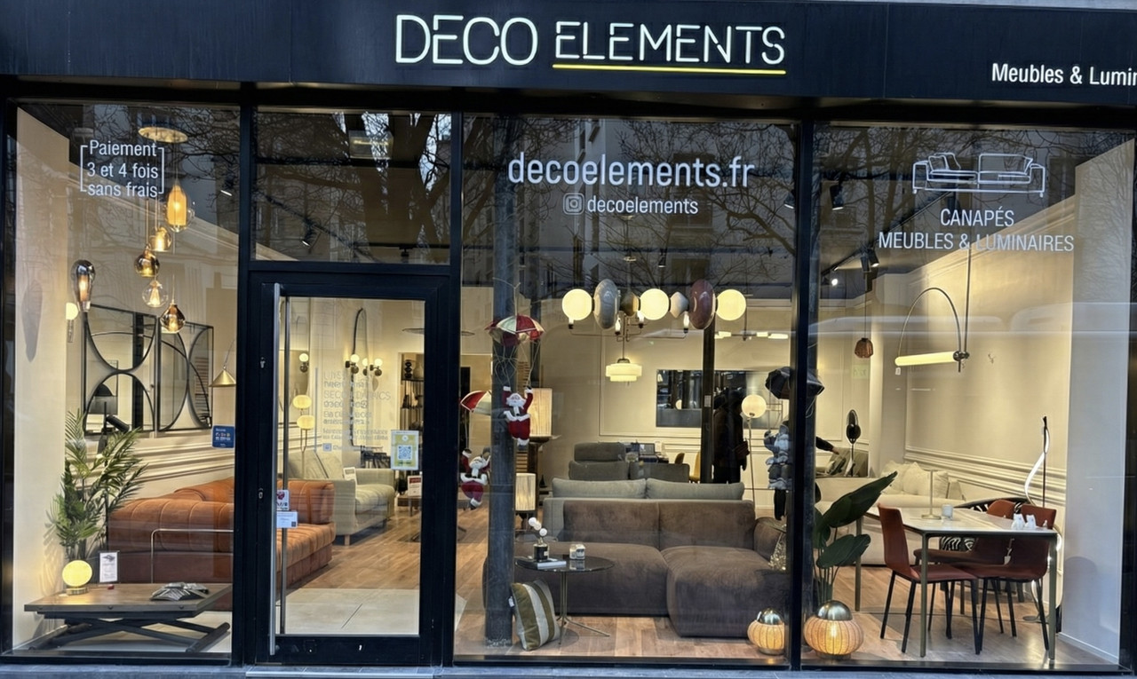 Vitrine du showroom Déco Éléments, 150 rue Ordener, Paris 18e