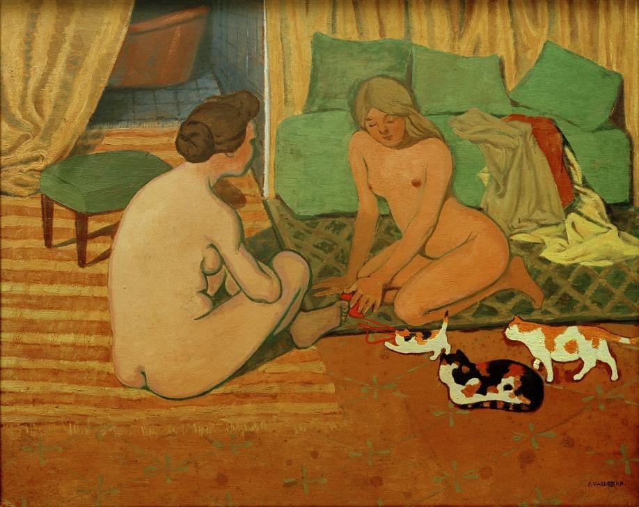 2-Felix-Edouard-Vallotton-Femmes-nues-aux-chats-Meister-Drucke-685741
