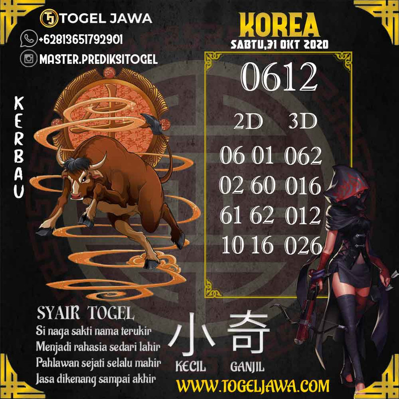 Prediksi Korea Tanggal 2020-10-31