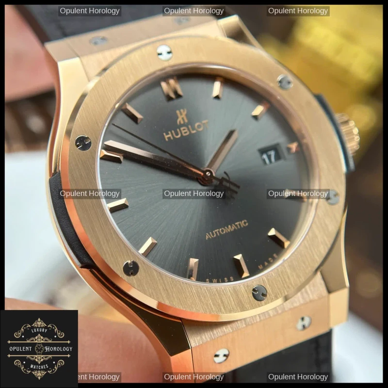 Hublot Classic Fusion King Gold Plated 42mm Gray Dial Swiss Automatic Movement