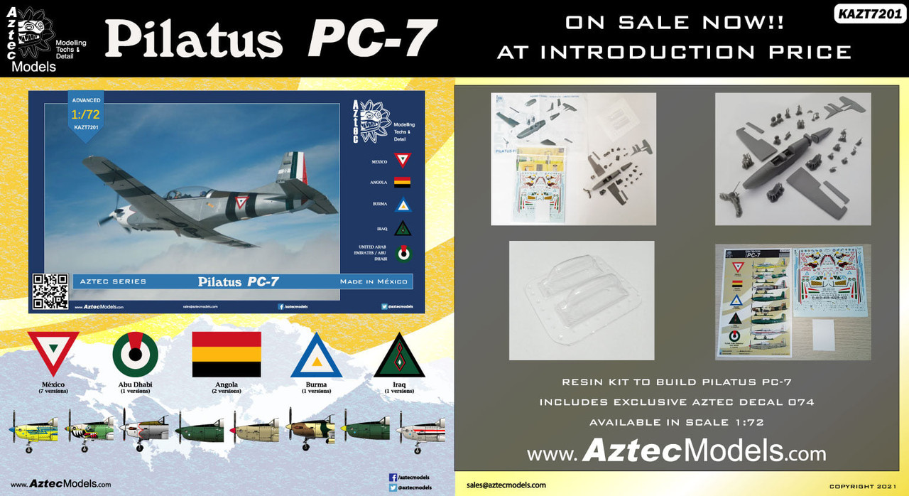 1/72 - Pilatus PC-7 resin kit by Aztec Models - released - new "Chile ...