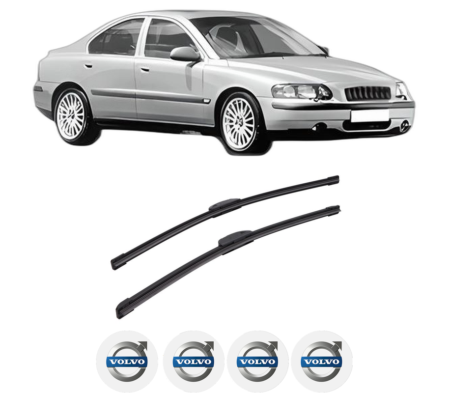 Set stergatoare auto VOLVO S60 I (384) din 2000-2010, pentru parbriz auto, 2 bucati, Bosch Aerotwin Retrofit, din cauciuc siliconat rezistent, 4 Stickere Auto VOLVO