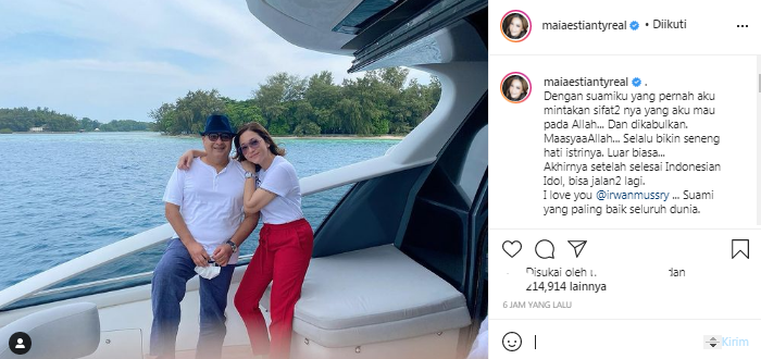 Maia Estianty liburan bareng Irwan Mussry