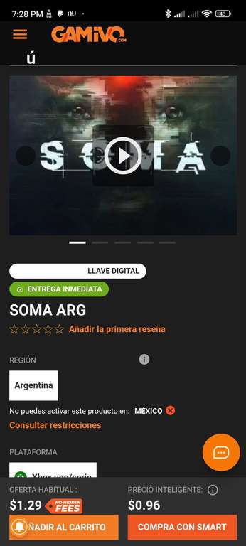 Gamivo: Soma para Xbox one/series Región Argentina 
