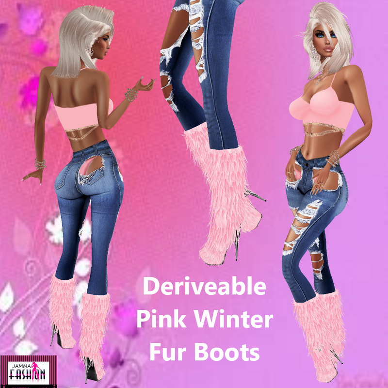 Derivable-Winter-Fur-Boots-Pink-1