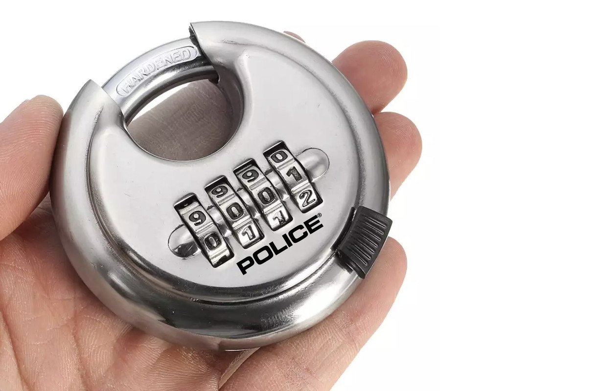 police-combination-lock-hardened-steel-shackle-heavy-duty-keyless-4-digit-stainless-steel-discus-padlock