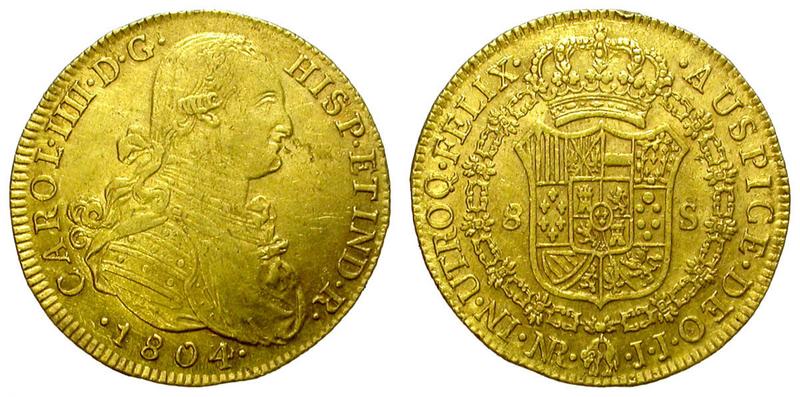 8 escudos de Carlos IV  1