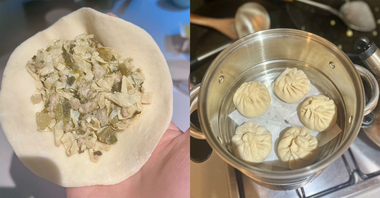 包包子并送上蒸锅