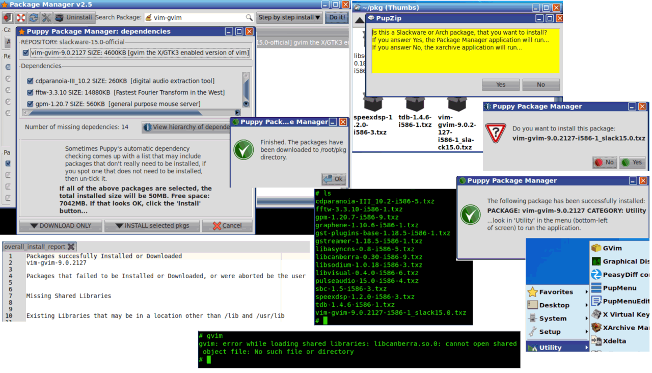 Creating archive to install program and dependencies on offline system ...