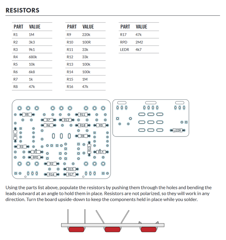 Resistor Layout and values