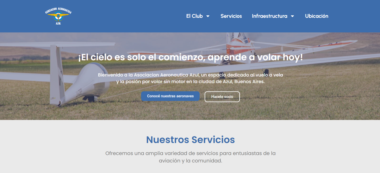 Página del Club de Planeadores Azul