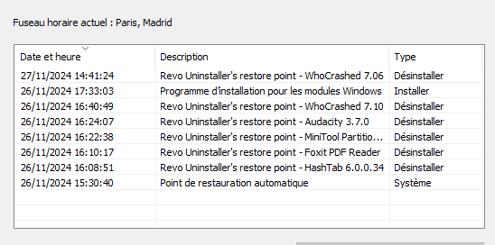 Capture-Logiciels désinstallés