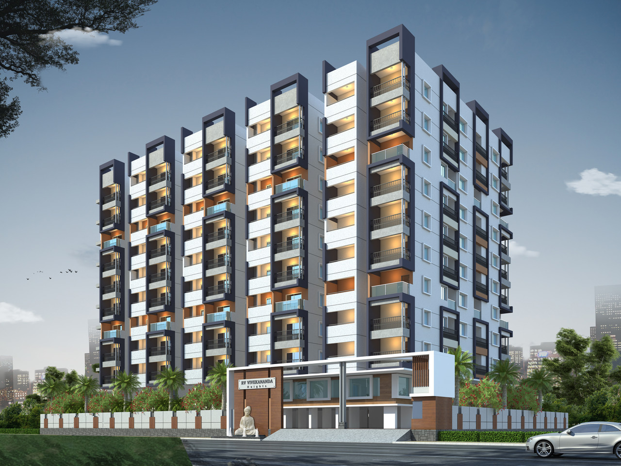 RV Vivekananda Heights Front Elevation