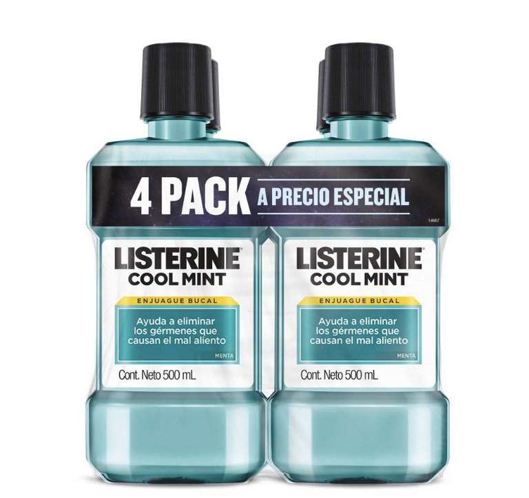 SAM’S CLUB: Enjuague bucal Listerine Cool Mint 4 Pzas/500ml