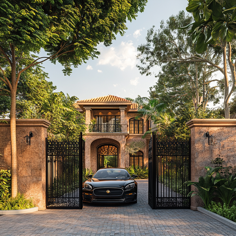 ворота с машиной