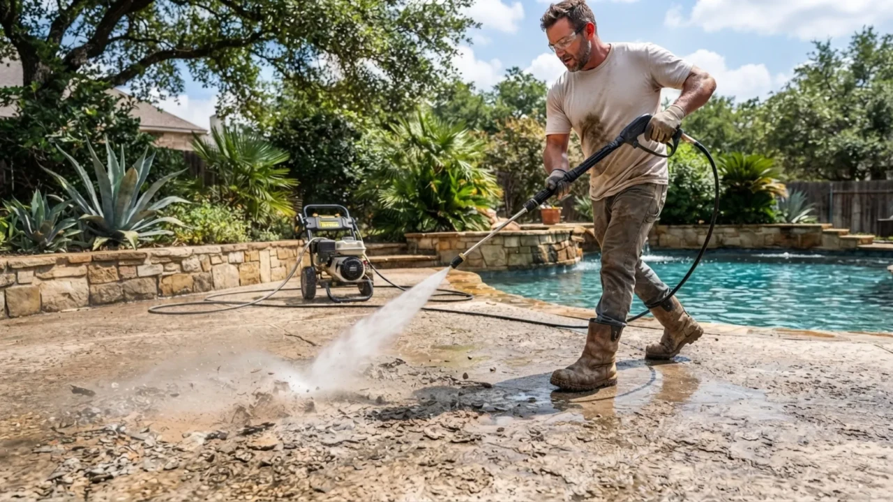 Pool deck spalling flaking repair San Antonio Texas