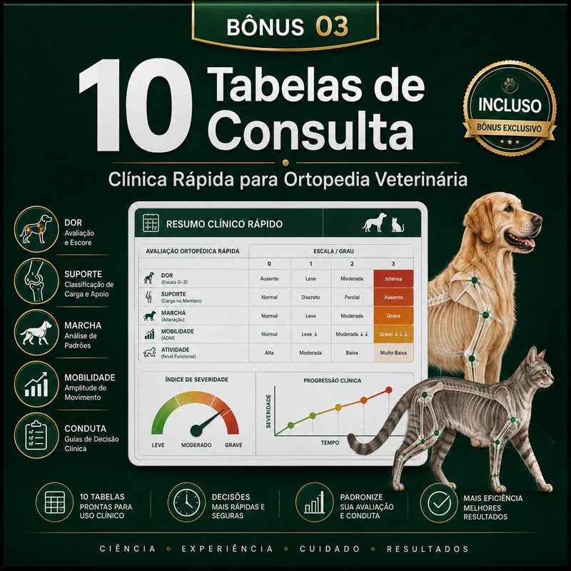 Mockup do bônus 03 — 10 Tabelas de Consulta Clínica Rápida