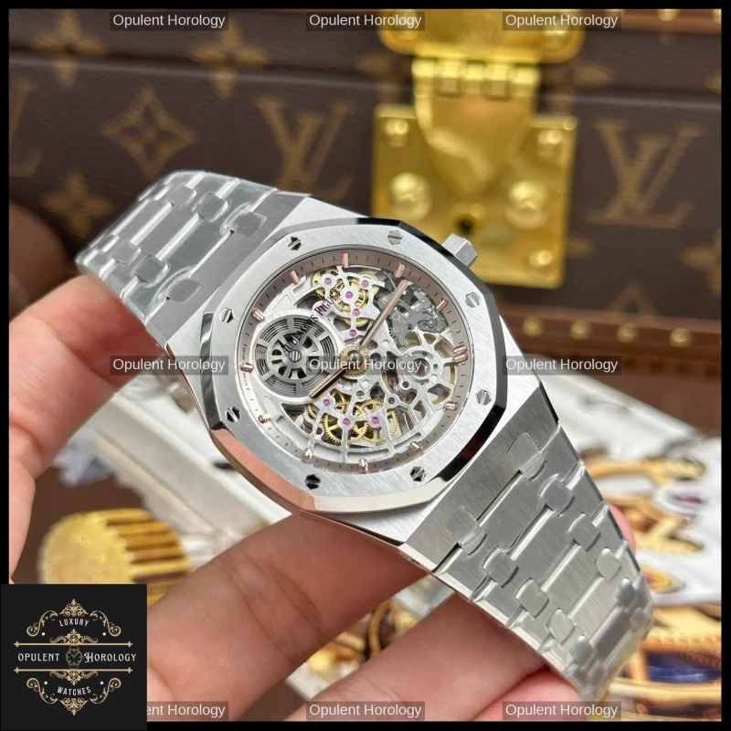 Audemars Piguet Royal Oak Jumbo Extra-Thin Openworked 16204 Replica 39mm White Skeleton Dial