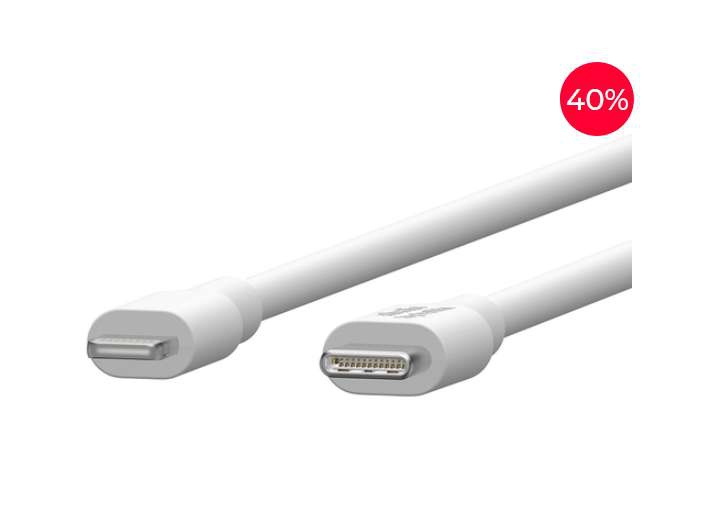 Office Depot: CABLE USB-C A LIGHTNING STUDIO BY BELKIN (BLANCO, MFI, 1.5 M) 
