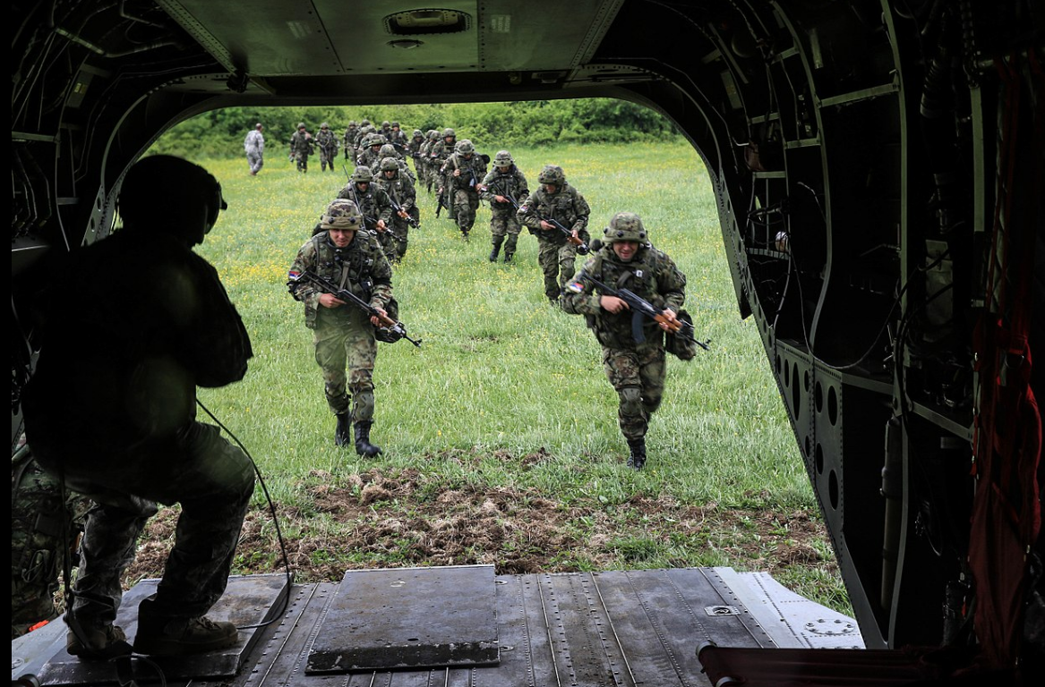Serbian army together with NATO
