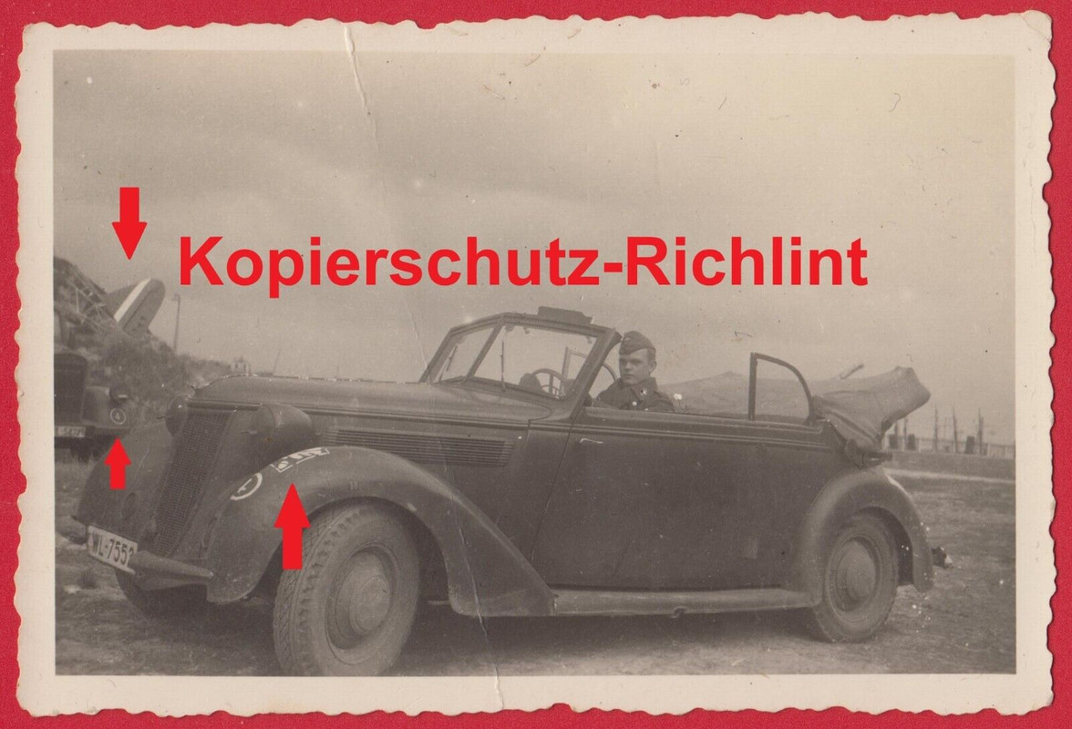Wehrmacht Frankreich 1940 PKW Kübelwagen WL Typ Kennung fr. Flugzeug