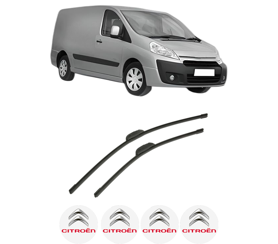 Set stergatoare auto CITROEN JUMPY II Van din 2007-2016, pentru parbriz auto, 2 bucati, Bosch Aerotwin Retrofit, din cauciuc siliconat rezistent, 4 Stickere Auto CITROEN