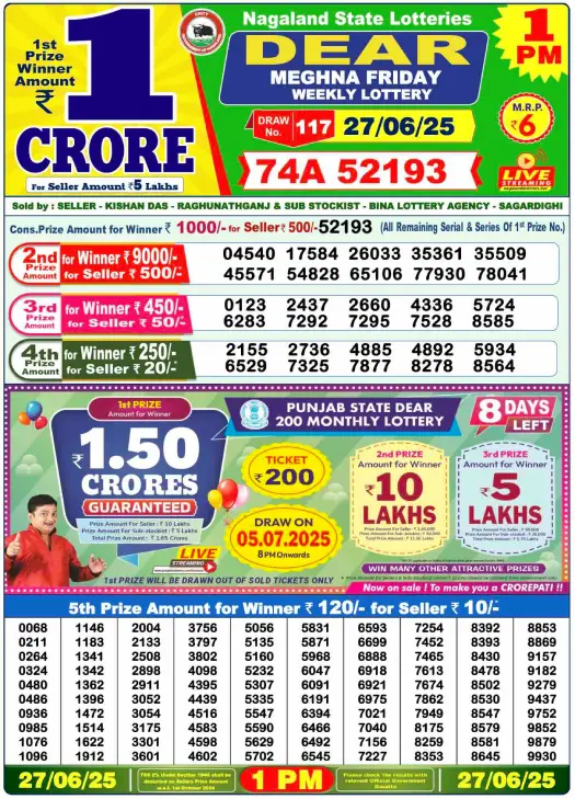 Lottery Sambad 1PM Result Image