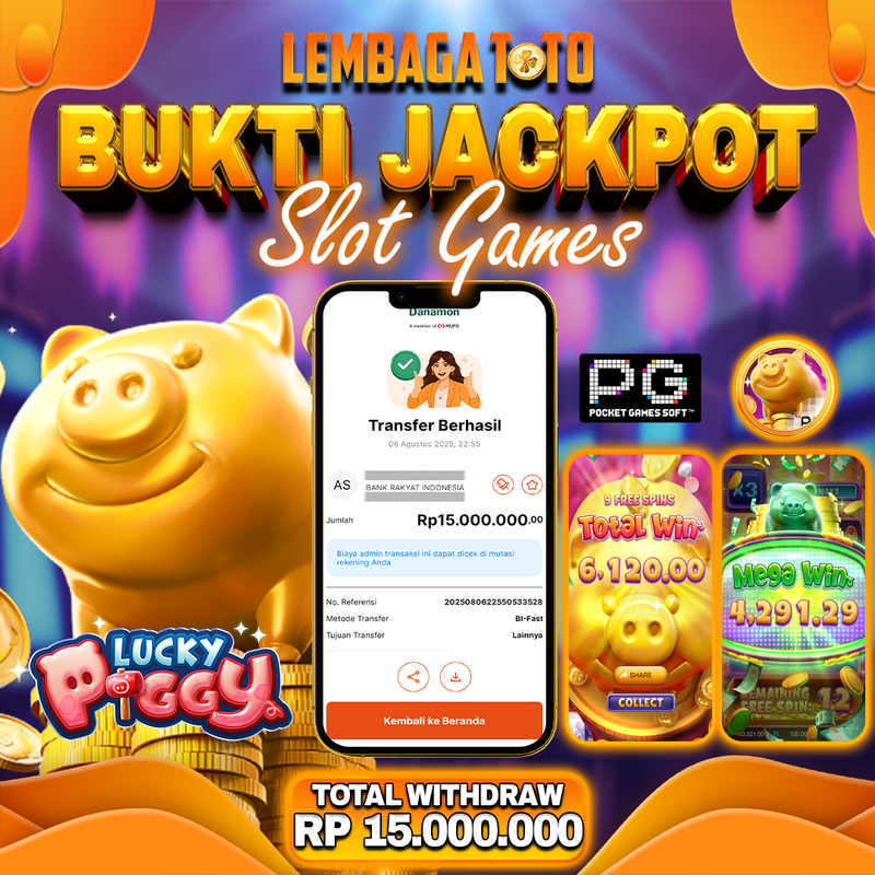 BUKTI JACKPOT 07 AGUSTUS LEMBAGATOTO LUCKY PIGGY Rp.15,000,000,- LUNAS