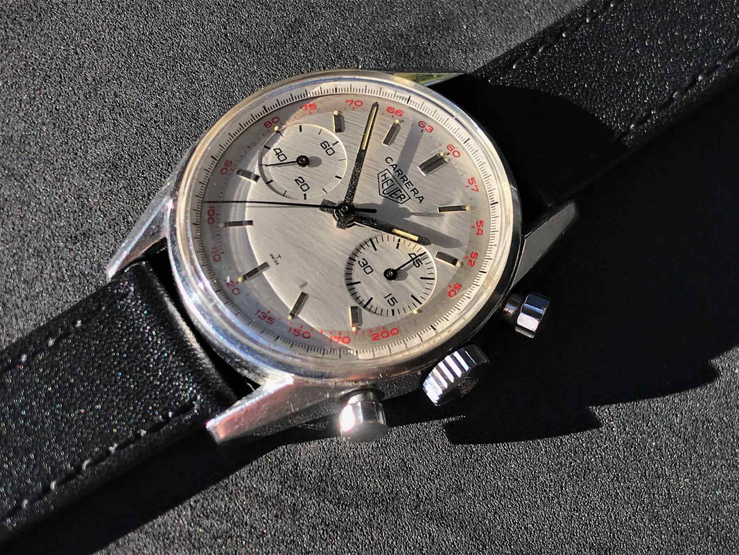 HEUER Vintage CARRERA 12 First Excecution Tachymeter RED Scale
