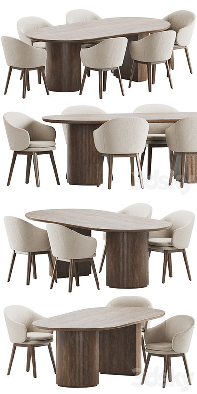 Wayne Chair Moon Table Dining Set