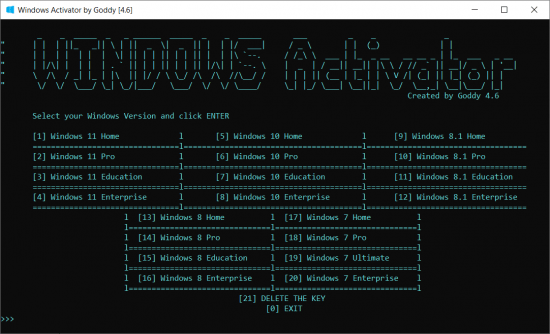 Windows Activator by Goddy 4.6