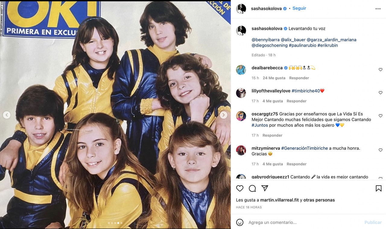 Sasha Sokol reaparece públicamente para celebrar los 40 años de Timbiriche