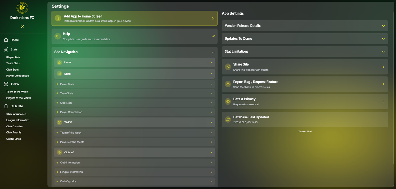 Settings Desktop Screenshot