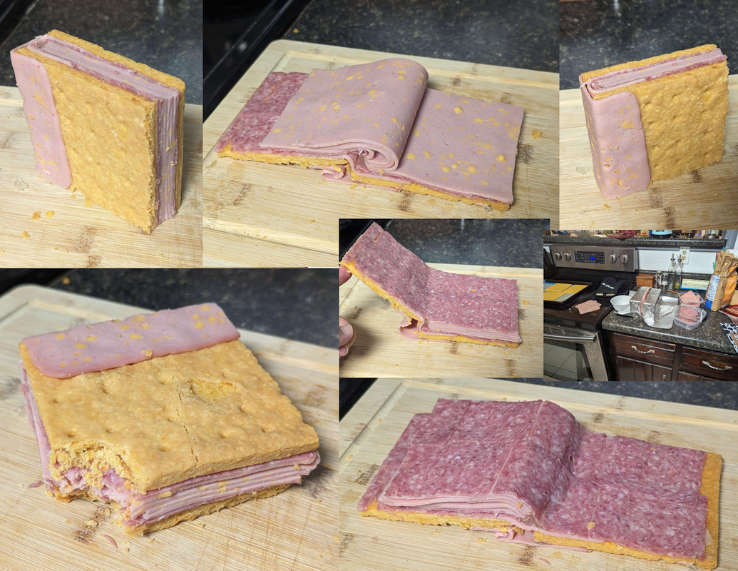 book made of ham and crackers