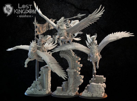 Wind Knights Command Group on Pegasus - 3D Print Model