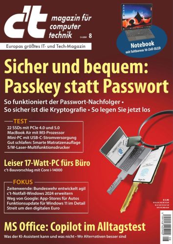 ct Magazin für Computertechnik No 08 vom 05  April 2024