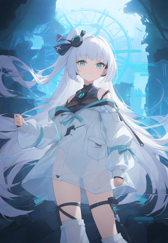 1girl, aqua eyes, long hair, hime cut, white hair, {short bangs}, old, small bre s-1705017278