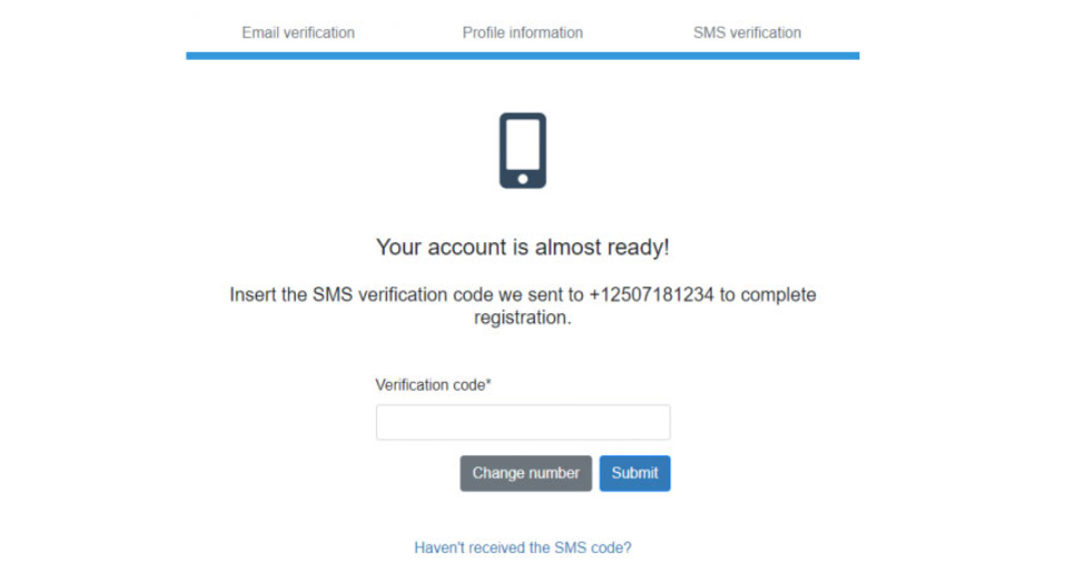 Click on Verify Phone Number