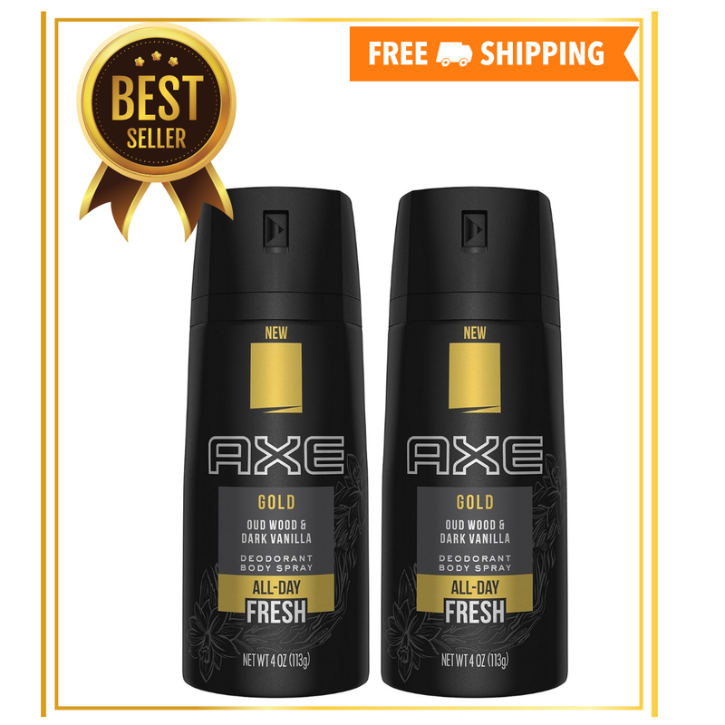 Axe Gold Oud Wood and Dark Vanilla Deodorant Body Spray 4.0 oz