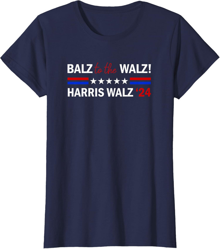 Balz To The Walz Presidential Election Politic Ladies' Crewneck T-Shirt - Picture 4 of 5