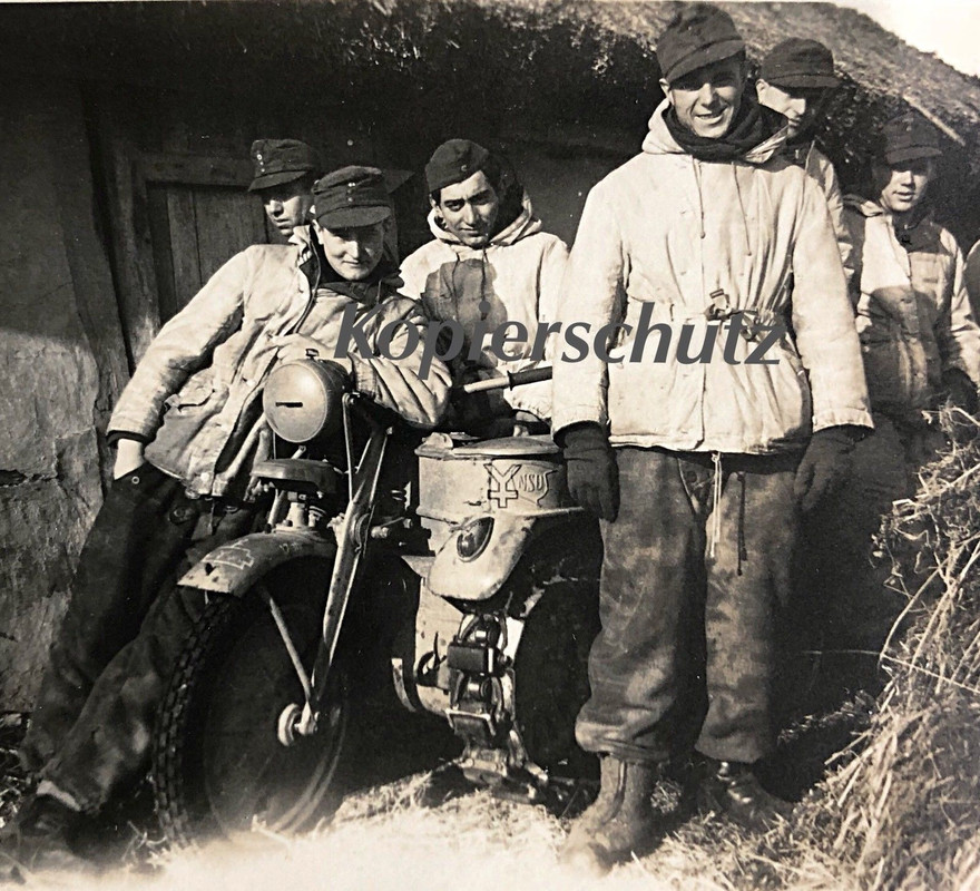 Foto, Russland, 1944, Kettenkrad, NSU, Panzer, Anhänger, tarn,