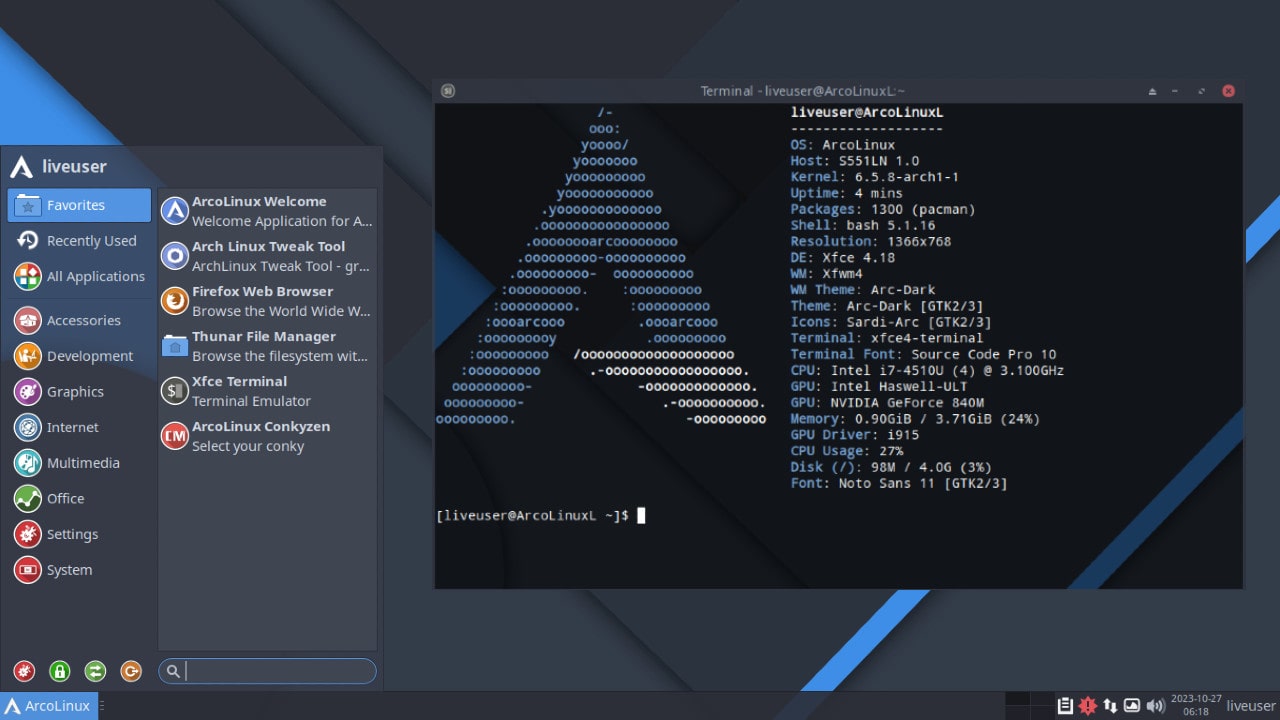 Arco Linux L - screenshot