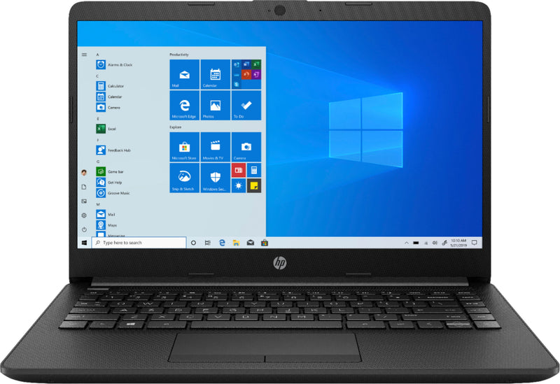 Laptop HP de 14 pulgadas en color plata.