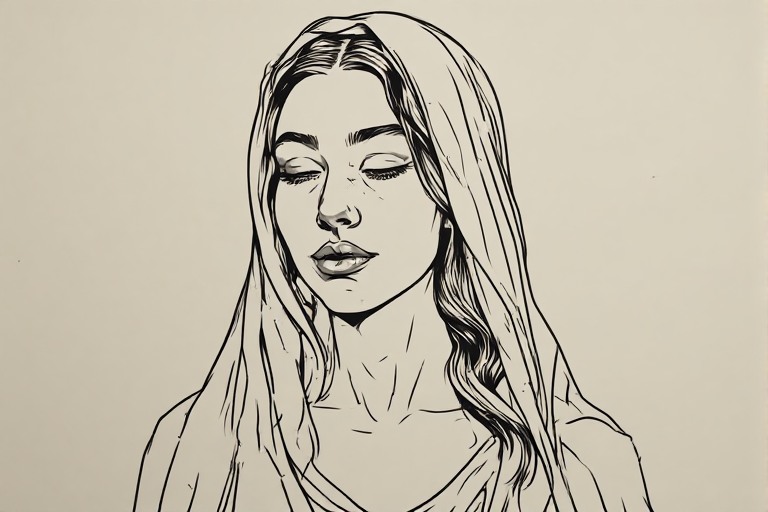 Madonna-l-Line-drawing-natural-(5)