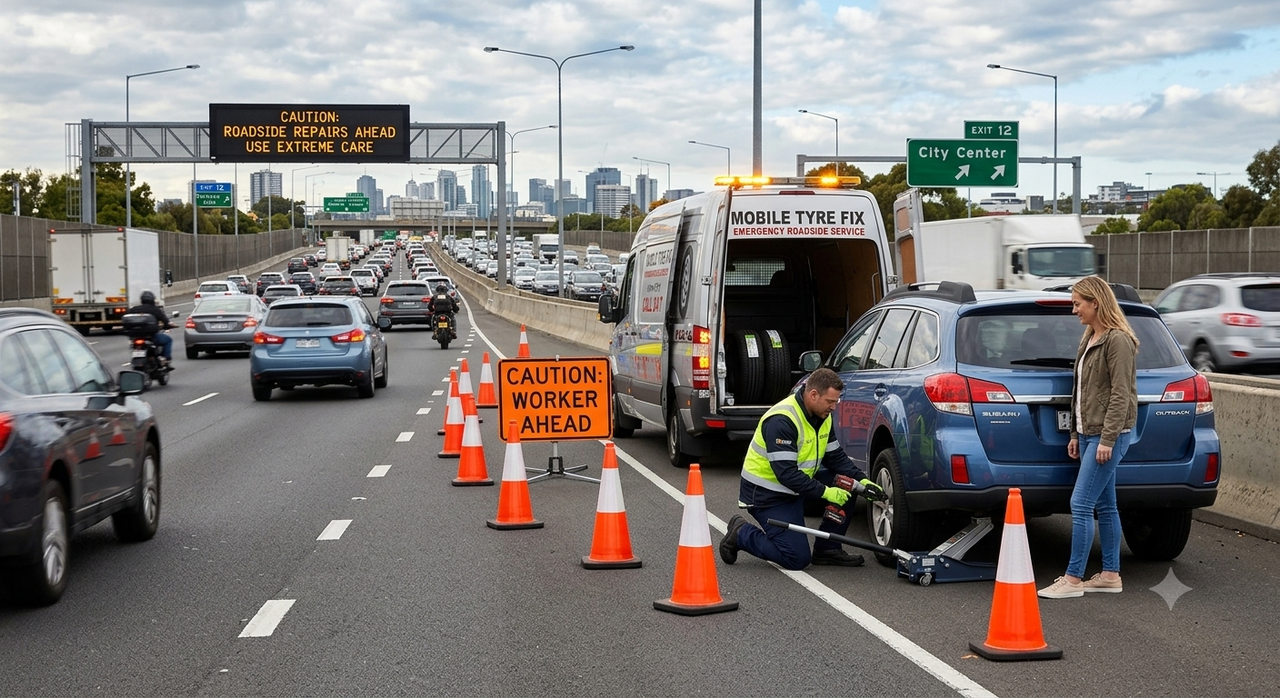 What to Do If You Get a Flat Tyre on a Busy Road