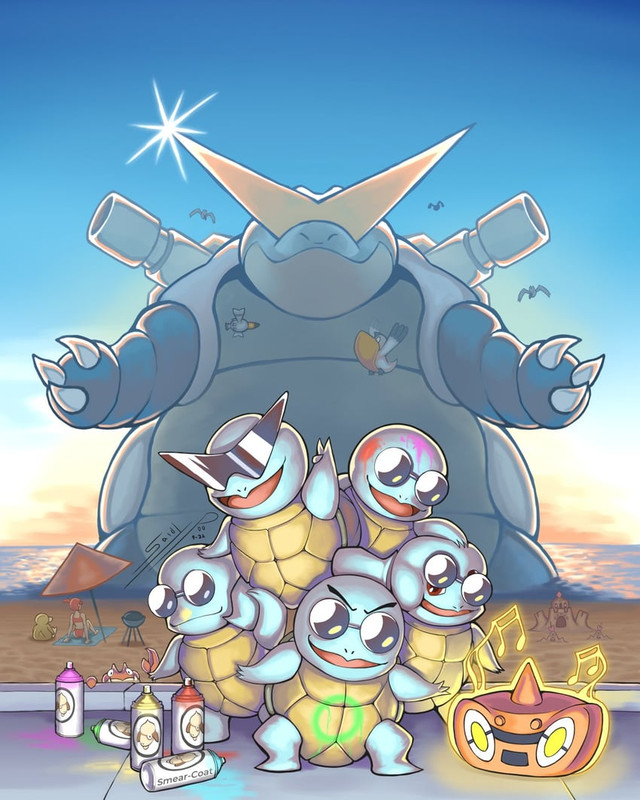 rotom-squirtle-psyduck-wingull-blastoise