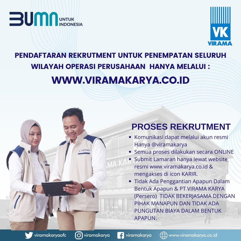 Lowongan kerja BUMN PT Virama Karya (Persero)
