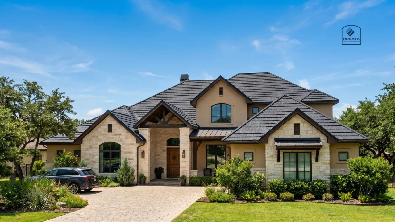 Stone-coated steel roofing panels shingle profile installed San Antonio