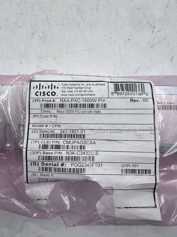 CISCO SPACSCO-B0 POWER SUPPLY NXA-PAC-1500W-PI V01