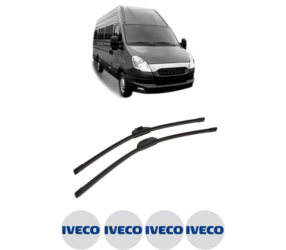 Set stergatoare auto IVECO DAILY V Bus din 2011-2014, pentru parbriz auto, 2 bucati, Bosch Aerotwin Retro Truck, din cauciuc siliconat rezistent, 4 Stickere Auto IVECO
